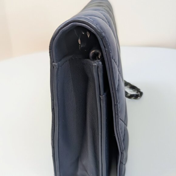 Chanel Bicolor Black and Navy Quilted Lambskin Wallet on Chain (WOC) - Picture 9 of 16